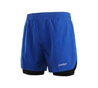 Lixada Pantaloncini da Corsa 2 in 1 da Uomo, ad Asciugatura Rapida, Traspiranti, con Scarpetta Lunga