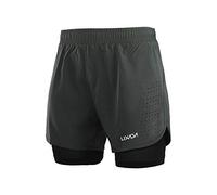 Lixada Pantaloncini da Corsa 2 in 1 da Uomo, ad Asciugatura Rapida, Traspiranti, con Scarpetta Lunga