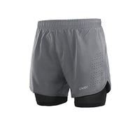 Lixada Pantaloncini da Corsa 2 in 1 da Uomo, ad Asciugatura Rapida, Traspiranti, con Scarpetta Lunga