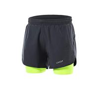 Lixada Pantaloncini da Corsa 2 in 1 da Uomo, ad Asciugatura Rapida, Traspiranti, con Scarpetta Lunga