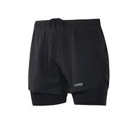 Lixada Pantaloncini da Corsa 2 in 1 da Uomo, ad Asciugatura Rapida, Traspiranti, con Scarpetta Lunga