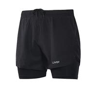 Lixada Pantaloncini da Corsa 2 in 1 da Uomo, ad Asciugatura Rapida, Traspiranti, con Scarpetta Lunga