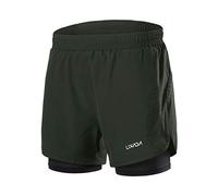 Lixada Pantaloncini da Corsa 2 in 1 da Uomo, ad Asciugatura Rapida, Traspiranti, con Scarpetta Lunga