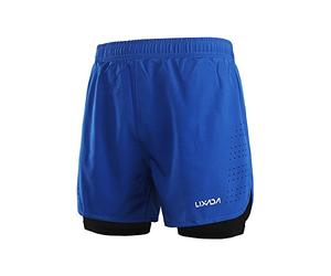 Lixada Pantaloncini da Corsa 2 in 1 da Uomo, ad Asciugatura Rapida, Traspiranti, con Scarpetta Lunga