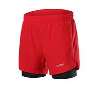 Lixada Pantaloncini da Running da Uomo, Pantaloncini da Corsa 2 in 1, Asciugatura Rapida, Allenamento Attivo Traspirante, Pantaloncini da Ciclismo da Jogging da Corsa con Fodera più Lunga
