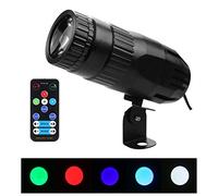Lixada Pinspot - Mini faretto LED RGBW effetto DJ con telecomando, effetto palcoscenico, per DJ, discoteca, feste, bar, club, spettacolo di nozze, colore: nero