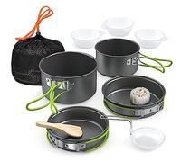 Lixada - Set da cucina portatile, multifunzione, per 2-3 persone, per campeggio, picnic, escursioni, attività all’aperto, Pot + Pan