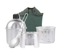 Lixada - Set di 4 stufe a Legna in Alluminio Mensa Militare con Cucchiaio e Borsa di Copertura per Campeggio, Escursionismo, Caccia