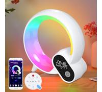 Lixada Smart Wake-up Light White Noise Machine Light Wireless BT Speaker APP Control Alarm Clock Display Time Display Luce di regolazione del sonno per adulti bambini regalo