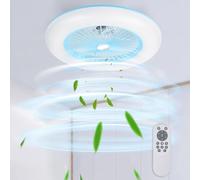 Lixada Ventilatore a soffitto con illuminazione Luce a LED con telecomando Senza batteria 36W Moderna lampada da soffitto a LED per camera da letto, soggiorno, sala da pranzo (Blu)