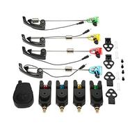 Lixada Wireless Morso di Pesca Set Digitale Allarme Pesca Kit 1 Ricevitore più 4 Allarmi con 4 Pezzi Carp Pesca Illuminated LED Swinger con Cerniera di Sicurezza Attrezzature di Pesca