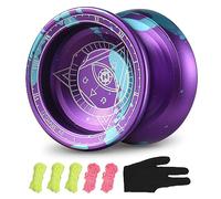 Lixada Yoyo professionale Competitive Alluminio Yoyo Ball con 5 corde e guantoDue set di cuscinetti, cuscinetti non attraenti/cuscinetti sensibili Yo-Yo per principianti e giocatori professionisti