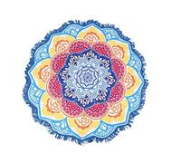 LIXIFF Mandala Round Tapestry Picnic Coperta da tiro Coperta da Spiaggia Asciugamano da Spiaggia Scialle per Bikini Nappa Stuoia della Boemia Yoga Mat Tessili per la casa, A7,150 cm, Cina