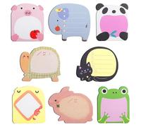 Lixiluxia 32 Pezzi Foglietti Adesivi, Mini Block Notes Bambini Feste, Note Adesive Sugli Animali, Foglietti Adesivi con Animali, Blocchetti Memo Adesivi Animali per Ufficio, Casa e Scuola(8 Stili)