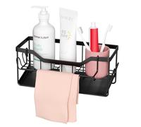 Lixiluxia Organizer Sottolavello Cucina, Porta Spugne Lavello Cucina, Organizzatore Spugna, Portaspugne per Lavello, Lavandino Caddy Organizer con Vaschetta Autosvuotante, Autoadesivo, Nero