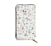 LIXLZH Animal Rabbit Fox Dee Print Cash Wallet Donne Uomini, Portamonete in Pelle Porta Carte di Credito, Organizer Portafoglio con Cerniera, Nero, Taglia Unica, Nero, Taglia Unica, Nero , Taglia