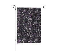 LIXLZH Bandiera da giardino con stampa spettrale gotica viola nera 30,5 x 45,7 cm bandiera personalizzata su entrambi i lati per cortile esterno decorazione del giardino
