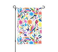 LIXLZH Bandiera messicana Otomi Animali Stampa Giardino 30,5 x 45,7 cm Double Sided Bandiera Personalizzata Per Cortile Esterno Giardino