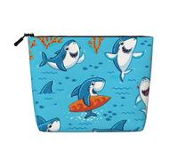 LIXLZH Borsa da viaggio portatile con stampa balena sottomarina borsa per trucco a strato singolo organizer per trucchi con cerniera, nero, taglia unica, nero, taglia unica, Nero , Taglia unica
