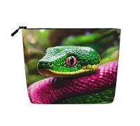 LIXLZH Borsa da viaggio portatile con stampa serpente verde borsa per trucco a strato singolo organizer per trucchi con cerniera, nero, taglia unica, nero, taglia unica, Nero , Taglia unica