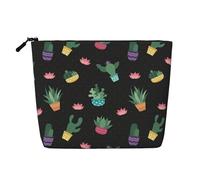 LIXLZH Cactus.. Borsa portatile da viaggio per cosmetici e trucchi, borsa a strato singolo con cerniera, nera, taglia unica, colore nero, taglia unica, Nero , Taglia unica