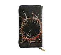 LIXLZH Crown of Thorns - Portafoglio per contanti, da donna, da uomo, in pelle, portamonete e porta carte di credito, organizer con cerniera, nero, taglia unica, colore: nero, taglia unica, Nero