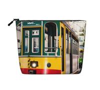LIXLZH lisbon tram - Trousse portatile da viaggio per cosmetici, con cerniera, organizer per trucchi a strato singolo, colore nero, taglia unica, colore nero, Nero , Taglia unica