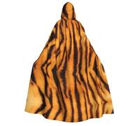 LIXLZH Mantello con cappuccio con stampa a righe tigre per adulti, mantello per feste a tema carnevale