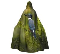 LIXLZH Mantello con cappuccio universale per adulti con stampa uccellino, costume da strega, costume di Halloween, mantello di carnevale