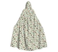 LIXLZH Mantello con cappuccio universale per adulti con stampa uccellino costume da strega costumi di Halloween mantello di Carnevale