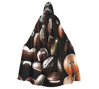 LIXLZH Mucchio di palloni da calcio, mantello con cappuccio, mantello universale per adulti, costume da strega, costume di Halloween e Carnevale