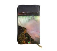 LIXLZH Niagara Falls - Portafoglio in pelle con stampa cascate del Niagara, portamonete e porta carte di credito, organizer con cerniera, nero, taglia unica, colore nero, Nero , Taglia unica