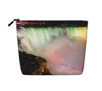 LIXLZH Niagara Falls - Trousse portatile da viaggio con stampa di cascate del Niagara, borsa per trucchi a strato singolo, con cerniera, nera, taglia unica, colore nero, Nero , Taglia unica