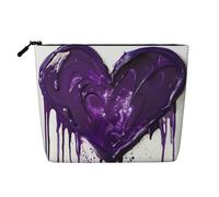 LIXLZH Purple Love - Astuccio portatile da viaggio per cosmetici e trucchi, con cerniera, a strato singolo, nero, taglia unica, colore: nero, taglia unica, Nero , Taglia unica