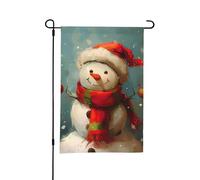 LIXLZH Simpatico pupazzo di neve stampa bandiera da giardino 30,5 x 45,7 cm doppia faccia bandiera personalizzata per cortile esterno giardino decorazione