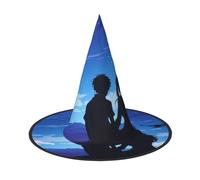 LIXLZH Star luce Stampa Cappello Forniture per feste Accessori per costumi Maghi Masquerade Cappello di Halloween Cappello a punta
