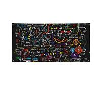 LIXLZH Striscione con stampa formula matematica, nero, 119,4 x 61 cm, 180,3 x 88,9 cm, tema numeri, occasione di laurea, uso interno/esterno, montaggio a parete, banner standard