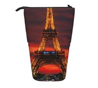 Lixlzh Tower Paris Print - Astuccio telescopico in poliestere, portapenne, organizer per ufficio, colore nero, taglia unica, Art Deco, Nero , Taglia unica, Art Deco