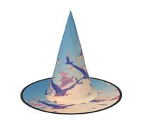 LIXLZH Uccelli che volano via sopra il cielo stampa cappello forniture per feste accessori costume maghi mascherata cappello di Halloween cappello a punta
