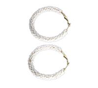 LIXSAZSE 1 paio di orecchini con perline rotondi orecchio multicolore ciondola gli accessori per le donne Articoli per feste San Per Valentino per le vacanze, Bianco/5 cm