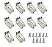 LIXSAZSE 10 pezzi/set comodo gancio per cintura portautensili in acciaio inossidabile, clip di ricambio per cintura in metallo, argento