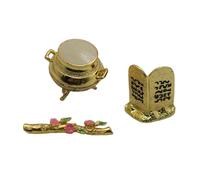 LIXSAZSE 3 pezzi Arca dell'Alleanza Verga germogliata di Aronne ebraica per decorazioni natalizie 6 cm 3,5 cm