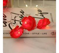 LIXSAZSE Adorabile Decorazione di Lucine per momenti magici e 20 luci a LED a Forma di Rosa. Quando la Rosa improvvisamente Illumina Il Matrimonio plastica, Rosso