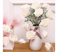 LIXSAZSE Adorabile Decorazione di Lucine per momenti magici e 20 luci a LED a Forma di Rosa. Quando la Rosa improvvisamente Illumina Il Matrimonio plastica, Bianco