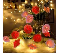 LIXSAZSE Adorabile Decorazione di Lucine per momenti magici e 20 luci a LED a Forma di Rosa. Quando la Rosa improvvisamente Illumina Il Matrimonio plastica, +Rosso