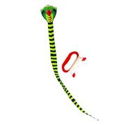 LIXSAZSE Aquilone volante grande a forma di serpente per principianti e bambini piccoli, facile da far volare e da divertirsi con la famiglia, può una corda per farlo, 8m con linea rossa