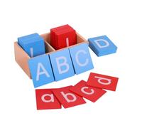 LIXSAZSE Assortimento di lavagna per lettere in carta vetrata per bambini Lettere educative Carte in legno Kit assortito Formazione linguistica Giocattolo