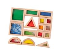 LIXSAZSE Blocchi impilabili arcobaleno giocattolo in legno da costruzione educativo colori divertimento geometria apprendimento per bambini bambini esperienza