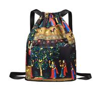 LIXSAZSE Borsa con coulisse in stile esotico in tessuto con separazione asciutto-bagnato resistente ai graffi e all'usura, Sotto l'albero dei fiori