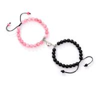 LIXSAZSE Bracciale per coppia con fibbia magnetica elegante e compatto Braccialetti per coppia Bracciale con perline regalo di moda La corda è elastica, digitare+1